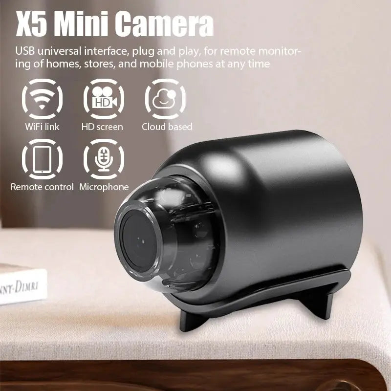 1080P HD Mini Camera WiFi Wireless Night Vision Home X5 Remote Camera For Kids And Pet Safety Monitoring