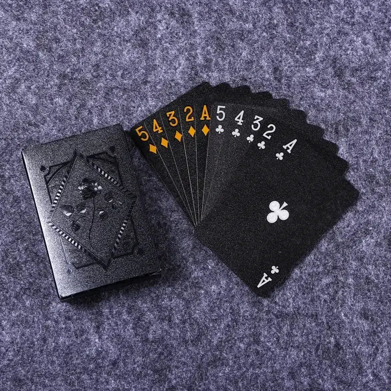 Black And Gold Playing Cards Waterproof Deck For Poker Games Magic Tricks And Board Game Collection