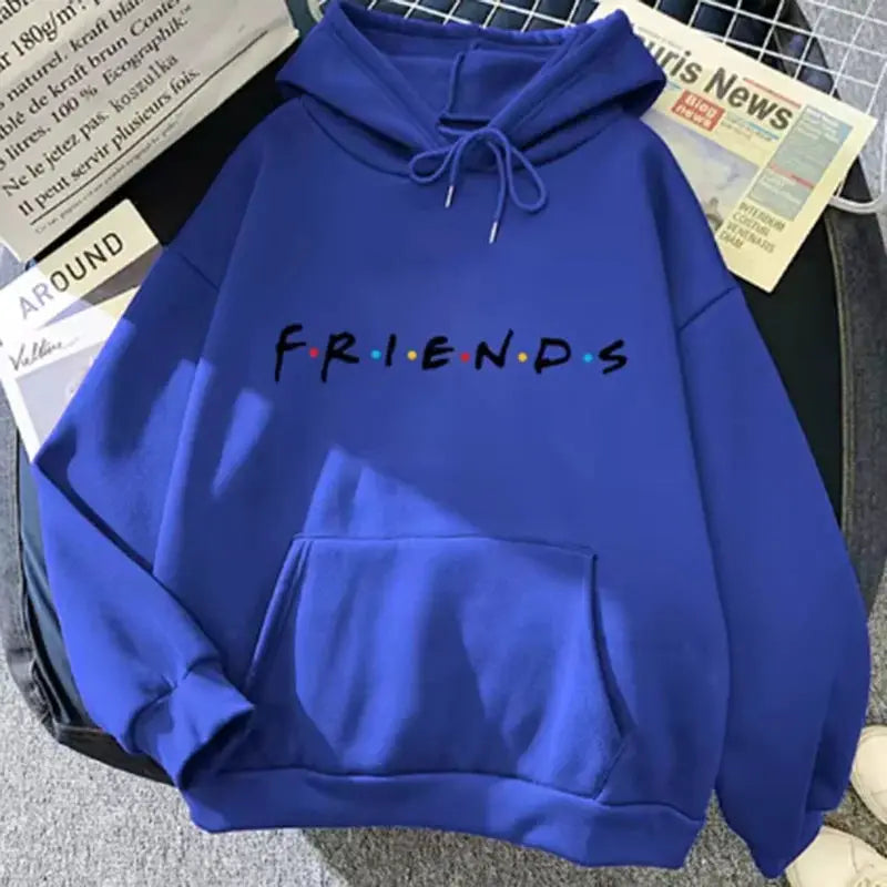 Friends Print Hoodie Women Long Sleeve Casual Loose Fit Warmth For Spring And Autumn Streetwear
