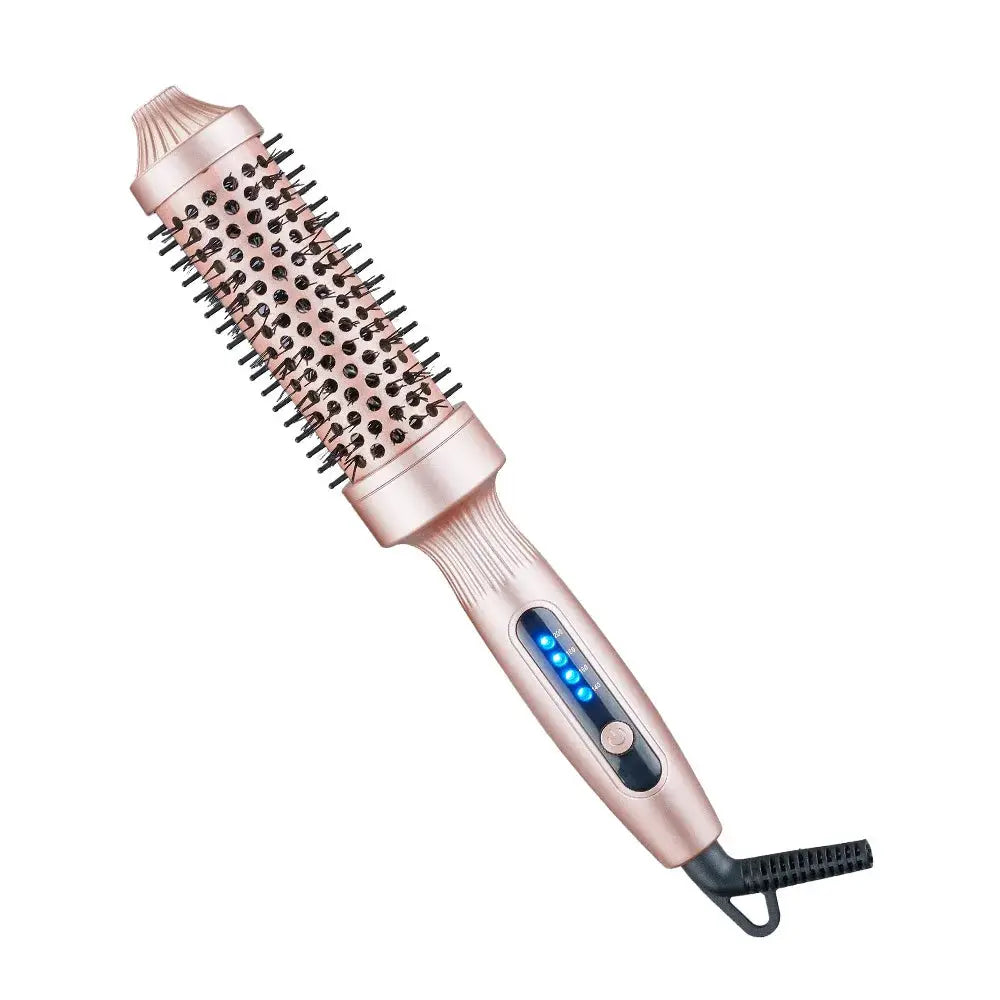 Simples Market rose-gold 3-in-1 ionic hair curler straightener with blue LED lights