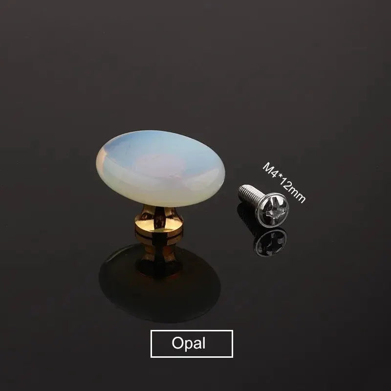 Light Luxury Natural Stone Crystal Aura Handle For Kitchen Cabinet Doors And Drawers And Jewelry Boxes