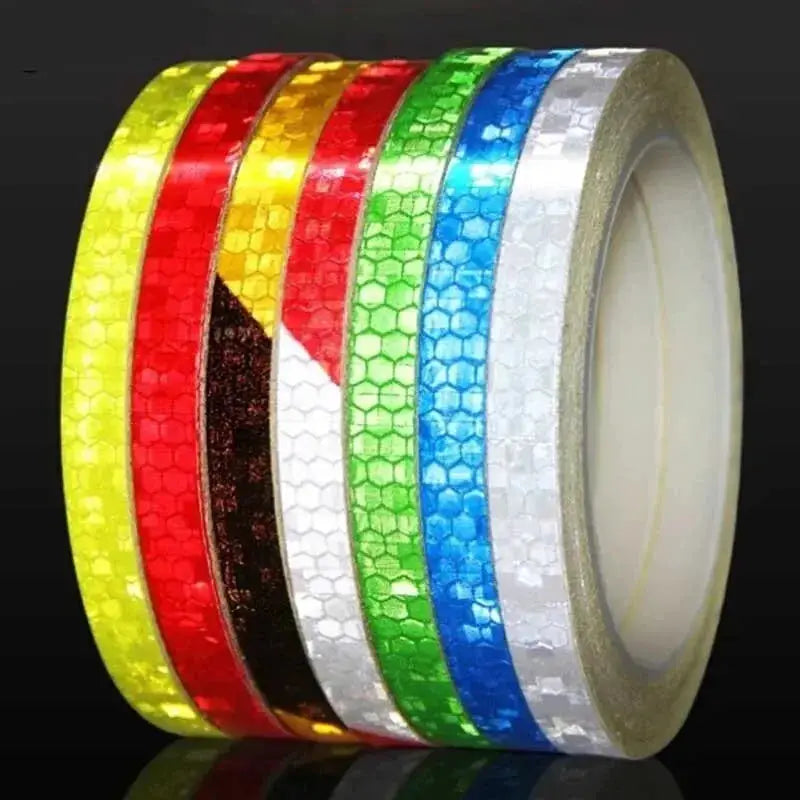 1cm By 8m Reflective Fluorescent Bike Tape Strips For Bicycle Helmet Motorcycle Scooter MTB Cycling Safety