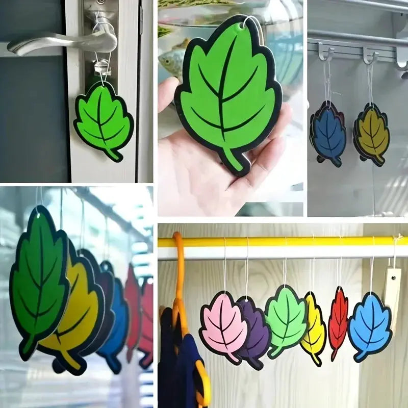 Leaf Shape Car Air Freshener Natural Scented Tea Paper Hanging Vanilla Perfume Fragrance For Auto Interior