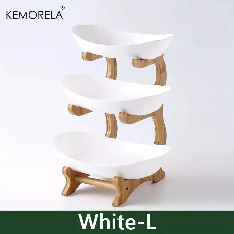 2/3 Layer Fruit Plate Multi Tier Plastic Snack Dish Living Room Modern Dried Fruit Basket Cake Stand Salad Bowl
