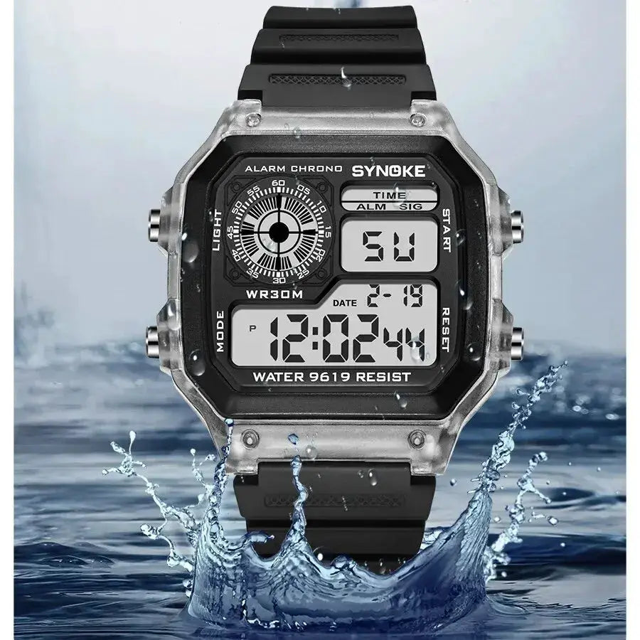 Synoke Digital Sports Watch Luminous Backlight Waterproof Multifunction Timepiece for Men Women and Students