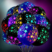 Happy Birthday Neon Glow Balloons Glow Under Blacklight Fluorescent Balloons For Neon 80s 90s Theme Party Decor