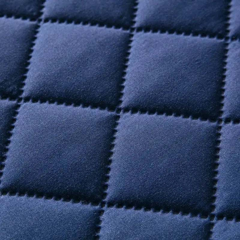 Pillowcase navy quilted cotton with square checker pattern, Simples Market.
