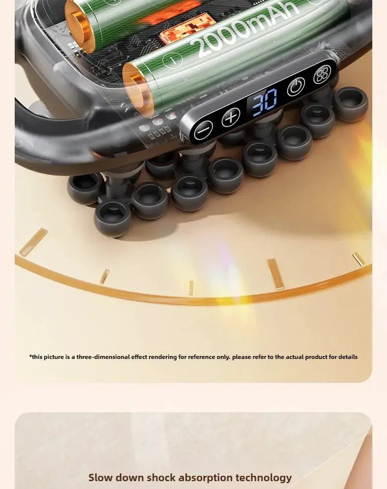 Simples Market massage gun with 32 heads, wireless deep-tissue percussion and red-light mode.