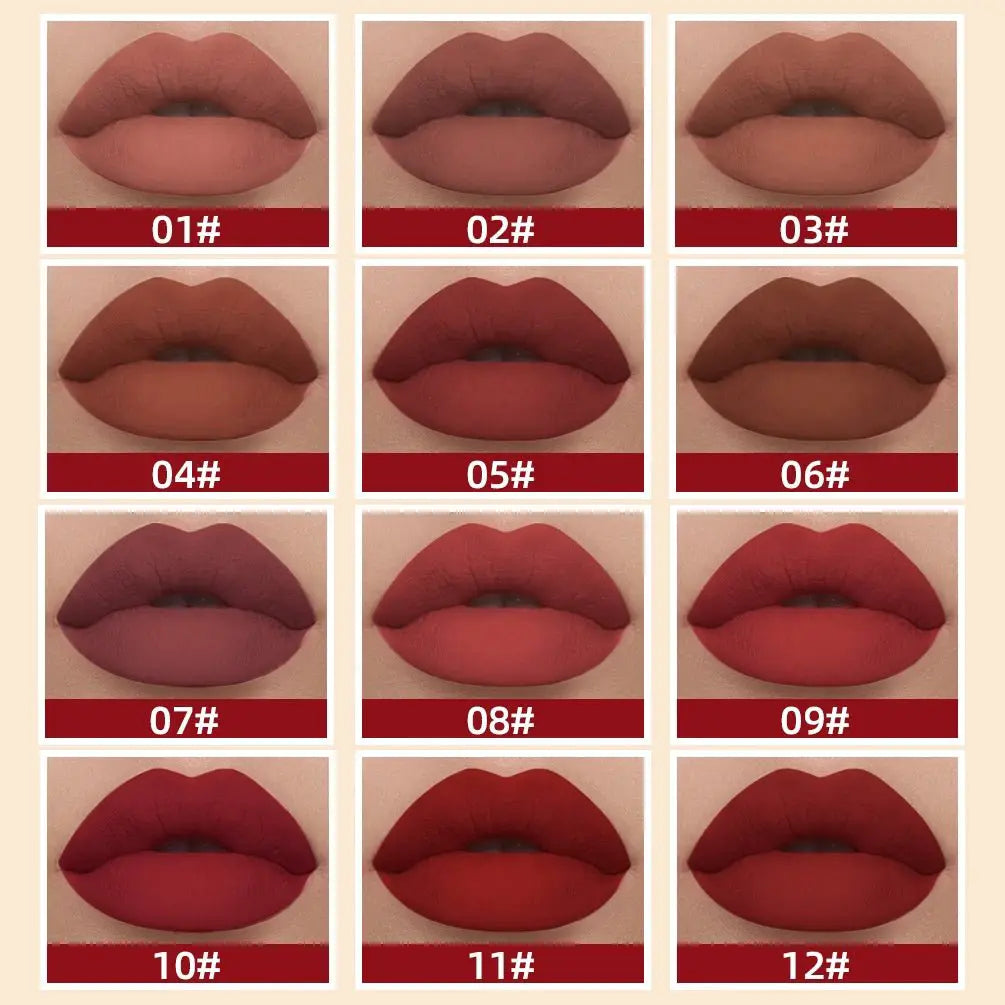 QIBEST Matte Liquid Lipstick Waterproof Long Lasting Velvet Lip Gloss Tint Tube Matte Nude Pigment Red Lipgloss Lips Makeup - Simples Market