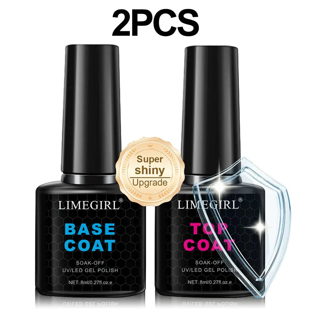 LIMEGIRL Base Coat & Top Coat gel nail polish set, 2-pack by Simples Market
