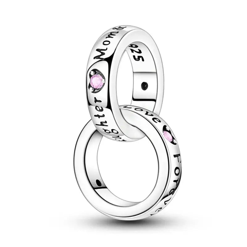 Mother's Day 925 Sterling Silver Heart Charms Beads Dangle For Bracelets Love Mom Jewelry Gift