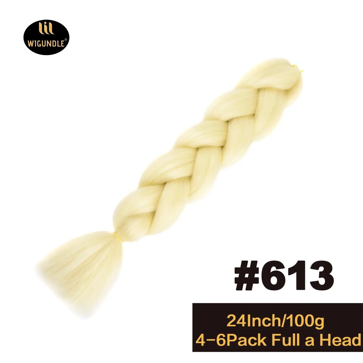 Wigundle 24in jumbo braid extensions in pale blonde Kanekalon synthetic braiding hair, full head (4–6 packs)