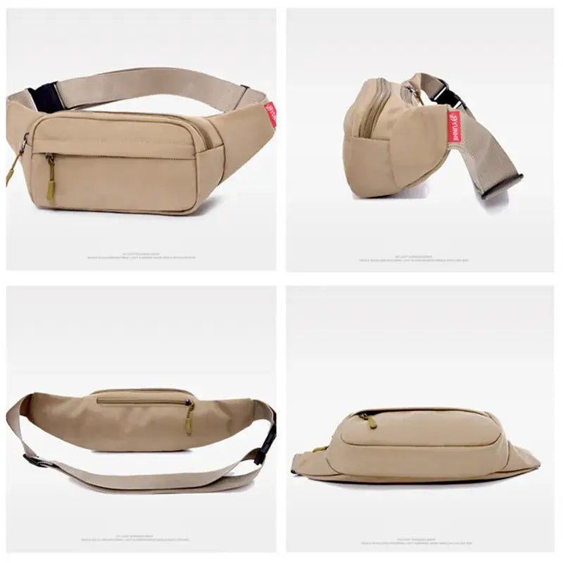 Unisex Men Waist Bag Pack Purse Casual Large Phone Belt Bag Pouch Women's Canvas Travel Phone Bag Fanny Banana Bag Hip 3 Pockets - Simples Market