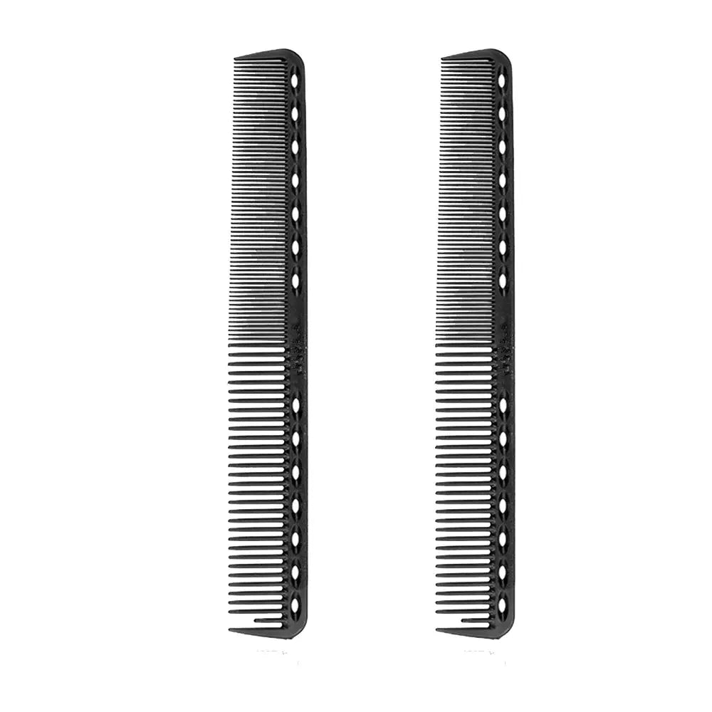 Professional carbon combs by Simples Market, heat-resistant, anti-static salon styling tool, set of 2 black