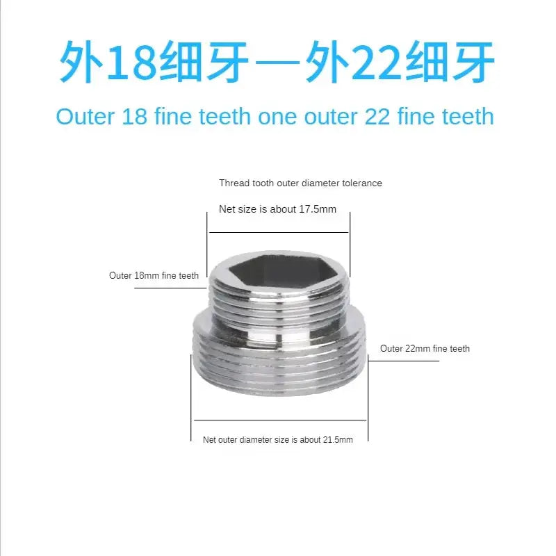 Stainless Steel Faucet Connector Set M22 To M20 M18 M28 Threads Water Tap Adapter For Kitchen Purifier