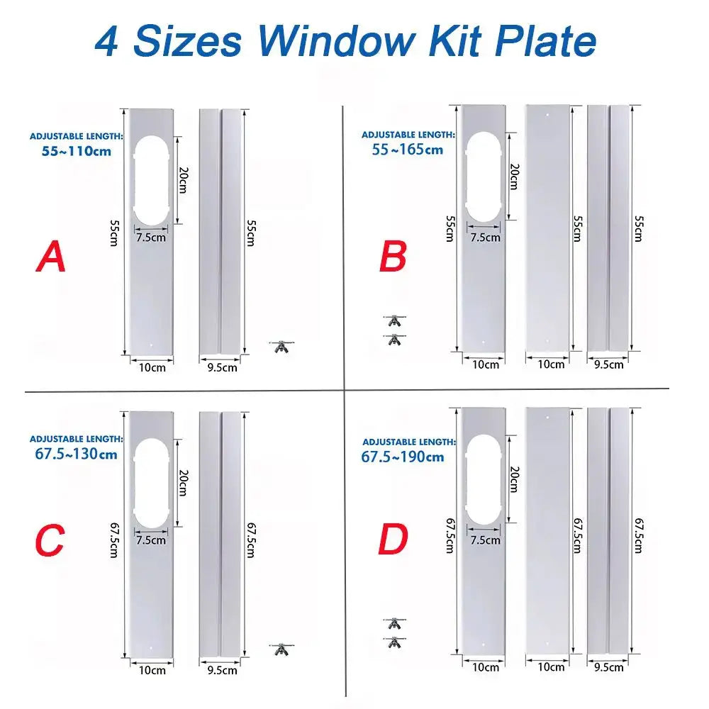 Newest Portable Window Kit Slide Plate Adjustable Adaptor Wind Shield Exhaust Hose Tube Connector For Air Conditioners