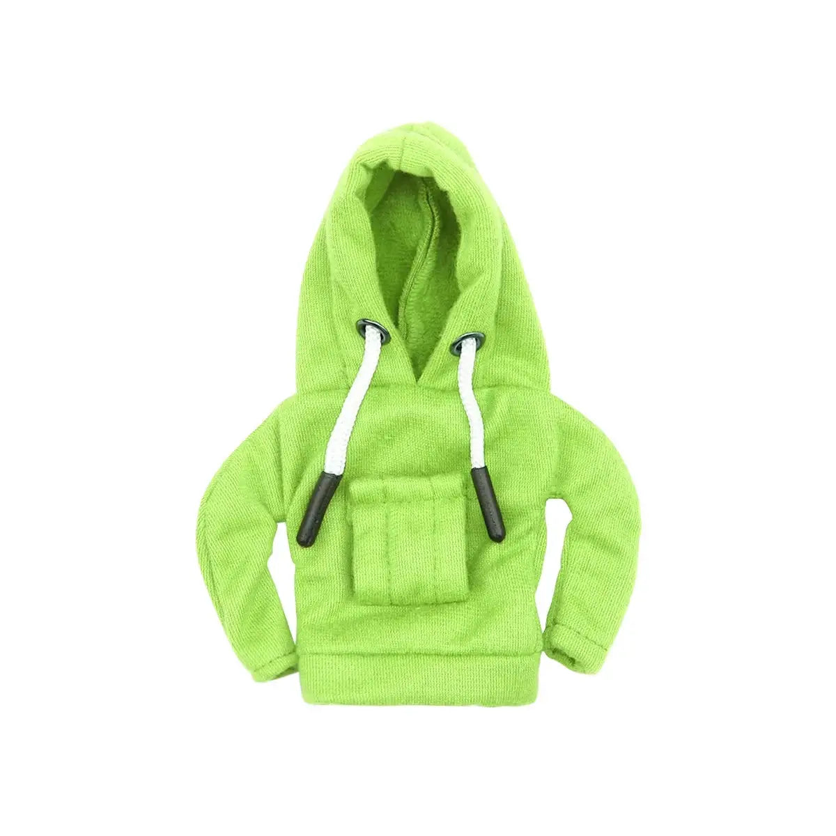 Gear shift hoodie cover in lime-green plush, fits manual or automatic car shift levers