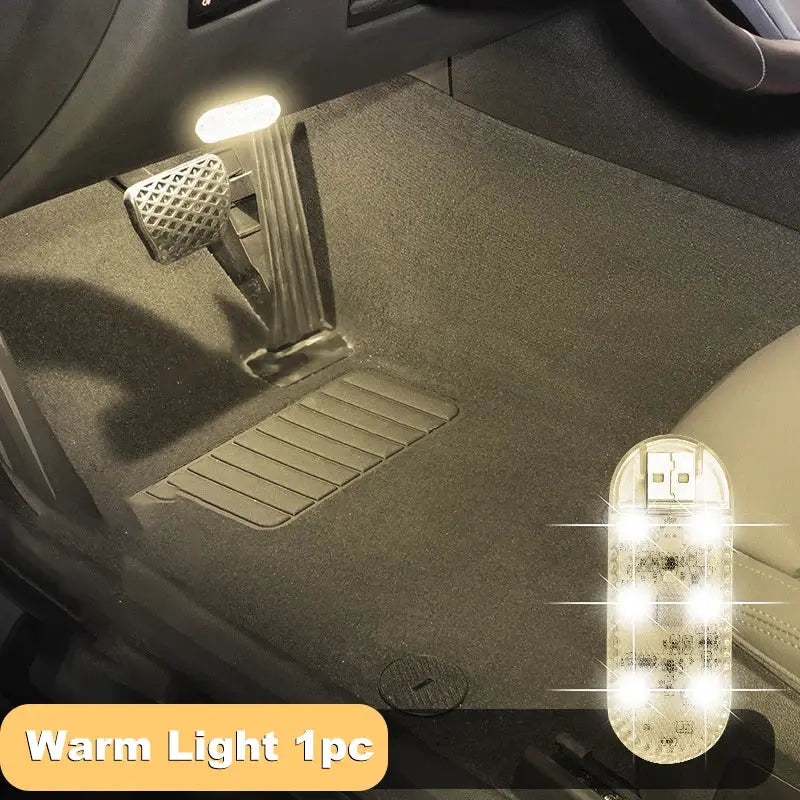 LED Car Mini Touch Light USB Charging Portable Interior Lamp For Roof Ceiling Reading Night Ambient Light