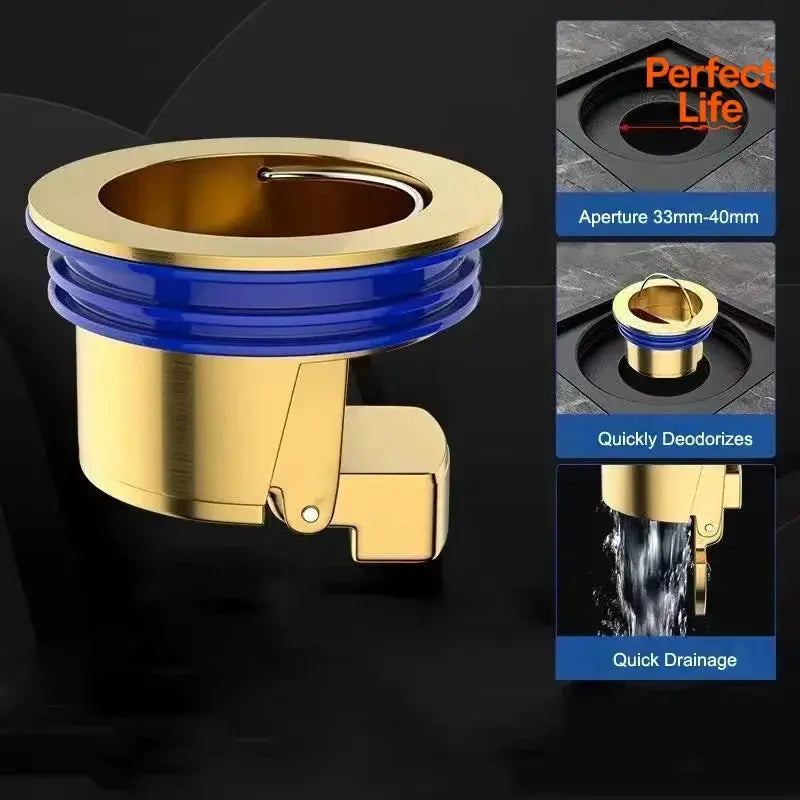 Toilet Shower Copper Floor Drain Core Anti Odor Insect Repellent Self Sealing Backflow Prevention Bathroom Accessory