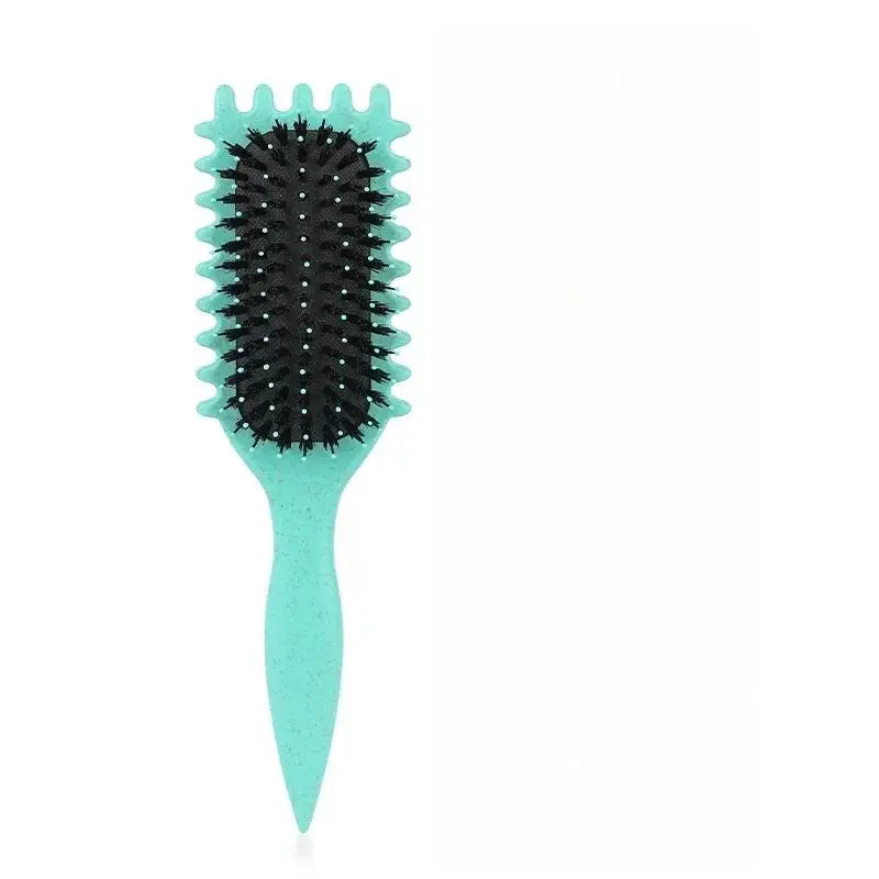 Simples Market Curly Hair Styling Brush turquoise paddle with tangle-free black bristles