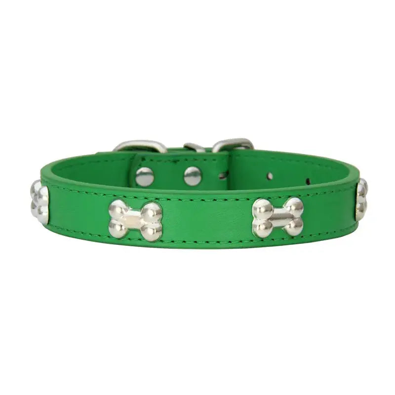 Bone Leather Durable Pet Collar For Dogs And Cats Puppies Pugs Chihuahuas Small And Large