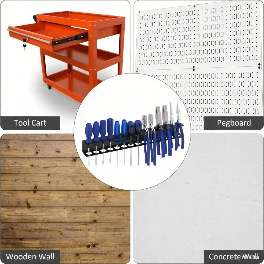 Wall Mounted Screwdriver Organizer with 14 Slots for Hex and Phillips Screwdrivers RC Tools Storage Base Stand