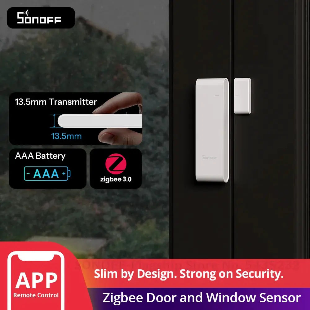 SONOFF SNZB-04PR2 SenseGuard Zigbee door/window sensor, white two-piece set with magnet