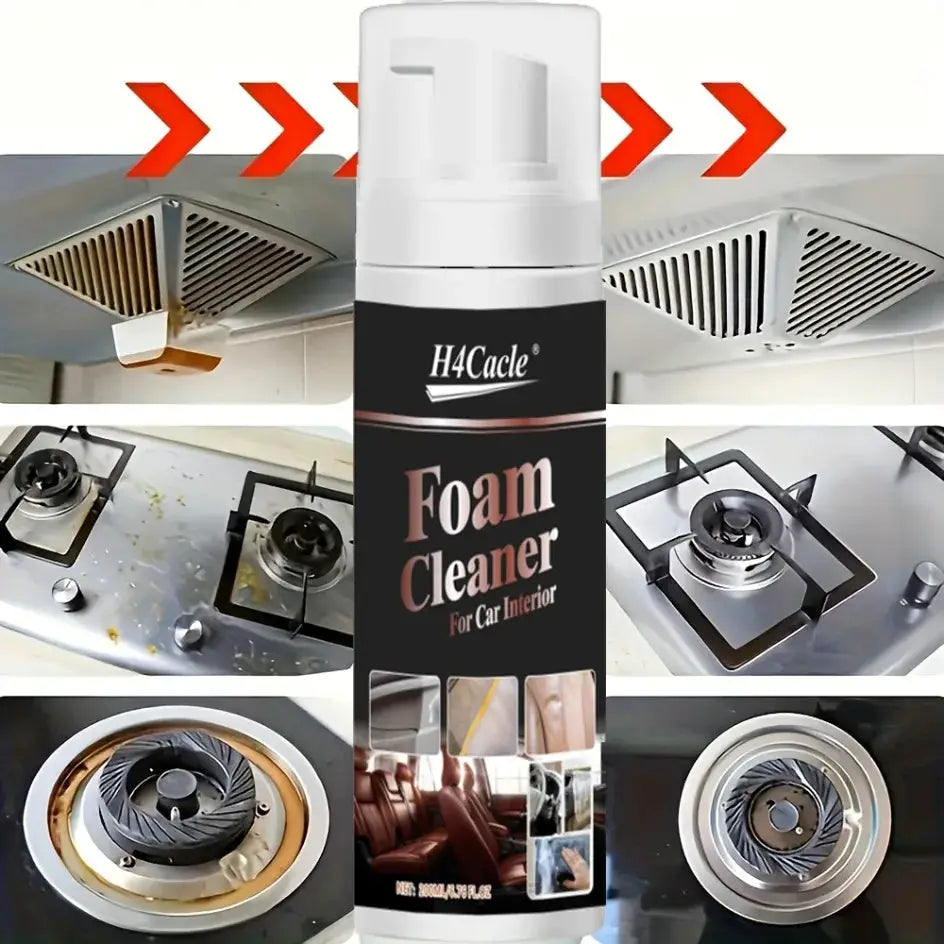 Simples Market Foam Cleaner Spray for Car Interior; white bottle with black label