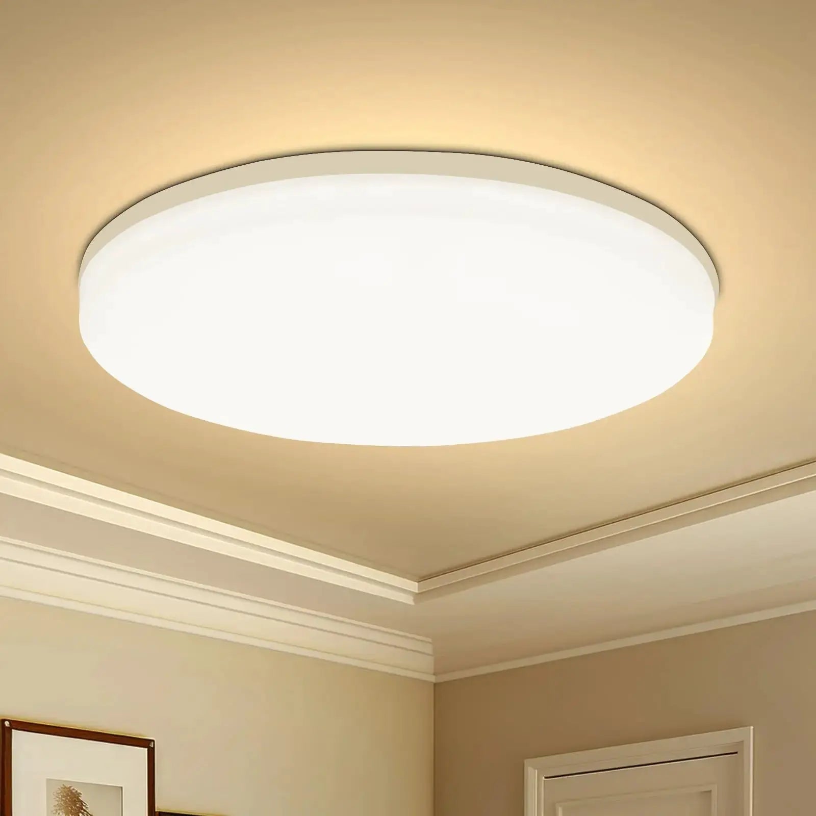 IRALAN round LED ceiling light, ultra-thin flush-mount with white diffuser