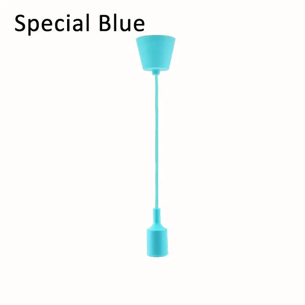 Pendant lamp in Special Blue with silica gel finish, single head, 100cm cord, E27 holder - Simples Market