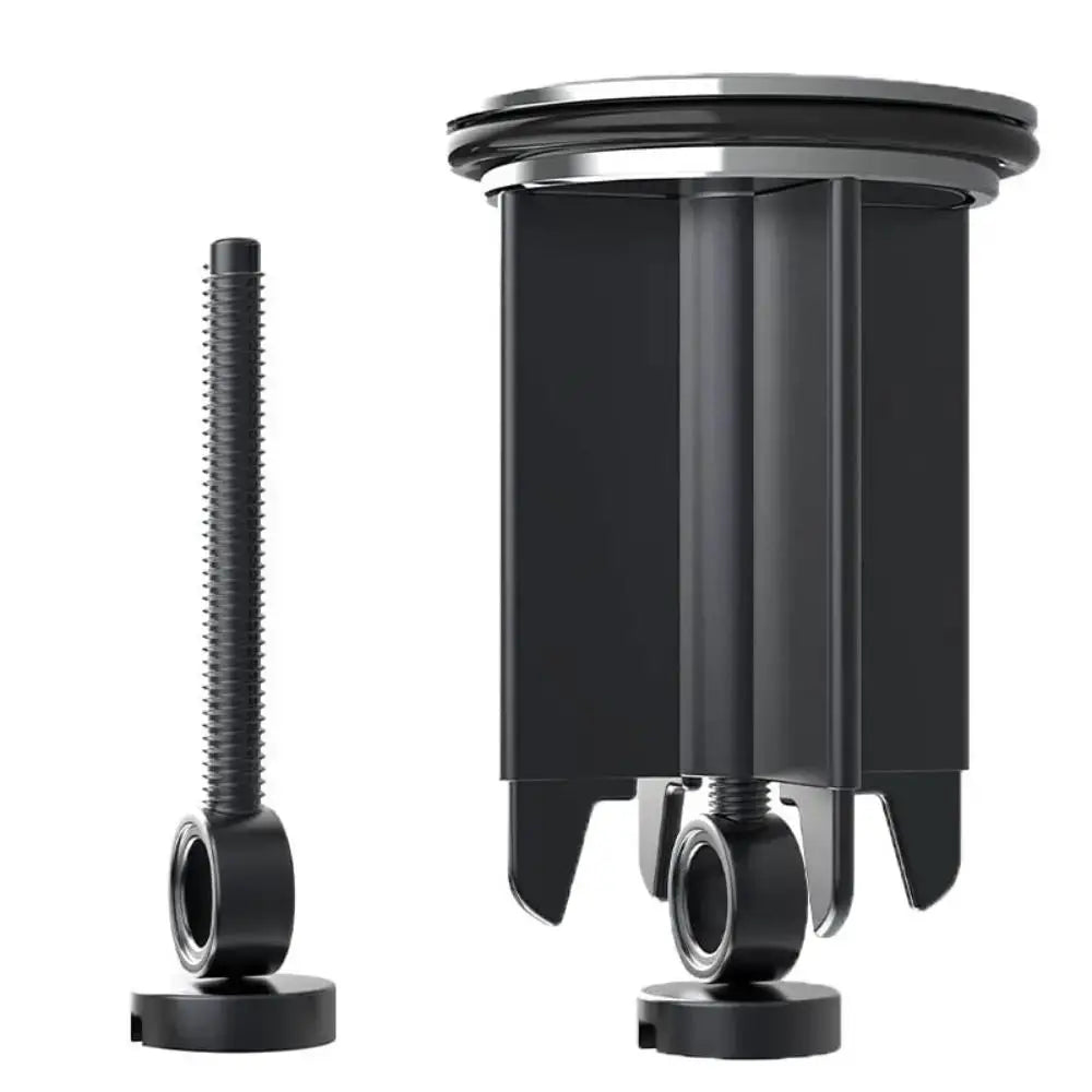 Bathroom sink pop-up drain plug set, black metal, 40mm universal, two pieces