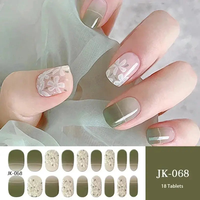 NailLux Semi Cured Nail Wraps For 16 To 20 Tips Easy Full Cover Adhesive Press On Nails Gel Finish UV LED Compatible