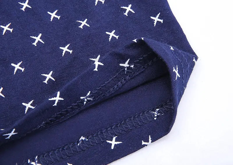 Boxer shorts for men, 4pc navy blue set by Simples Market with white cross print, cotton underwear
