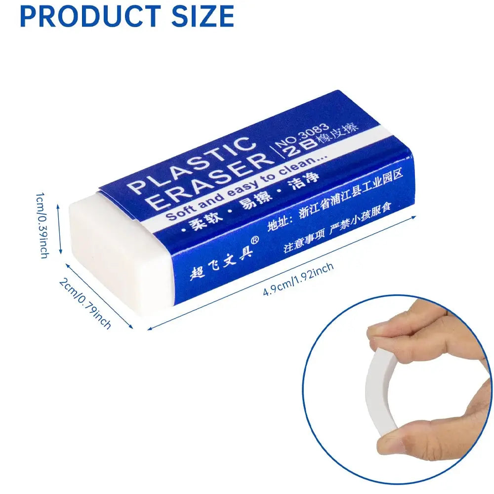 Simples Market plastic eraser pack with blue wrapper; large PVC pencil eraser for school and art