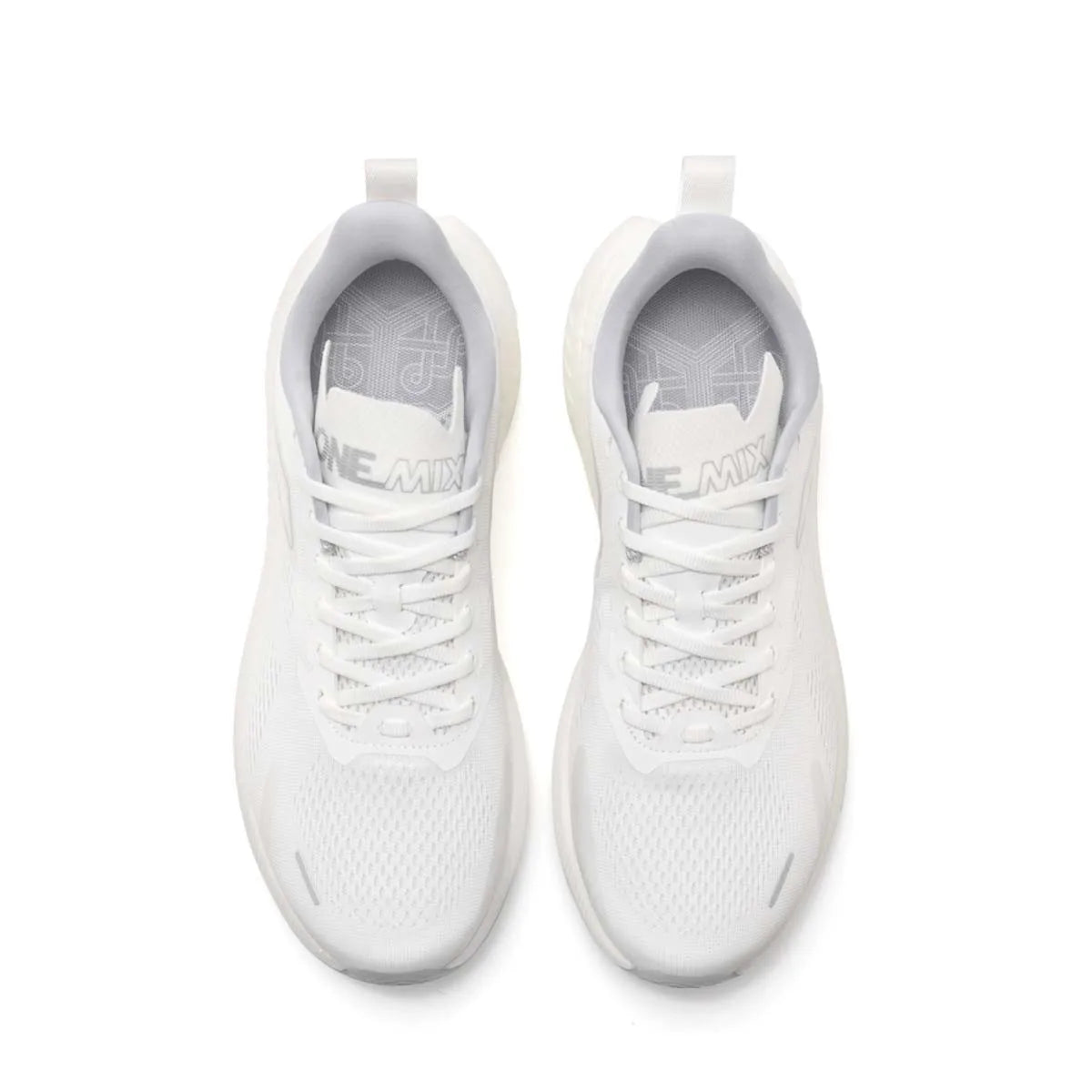 ONEMIX white mesh running shoes for men, lightweight breathable athletic sneakers (pair)