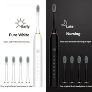 LumaCare Electric Ultrasonic Toothbrush With Six Speed Modes Waterproof USB Rechargeable Soft Bristles