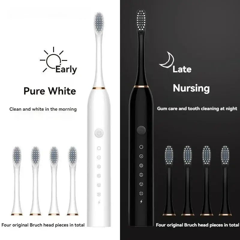 LumaCare Electric Ultrasonic Toothbrush With Six Speed Modes Waterproof USB Rechargeable Soft Bristles