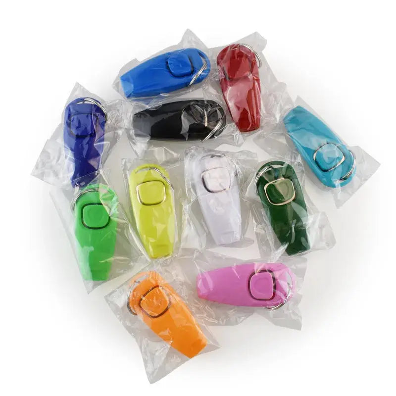 2-In-1 Dog Clicker And Training Whistle With Key Ring For Puppy Training And Barking Control
