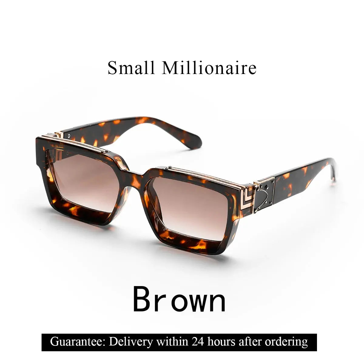 Ruiao Retro Black Millionaire Shades Sunglasses Unisex Designer Square Glasses UV400 Protection