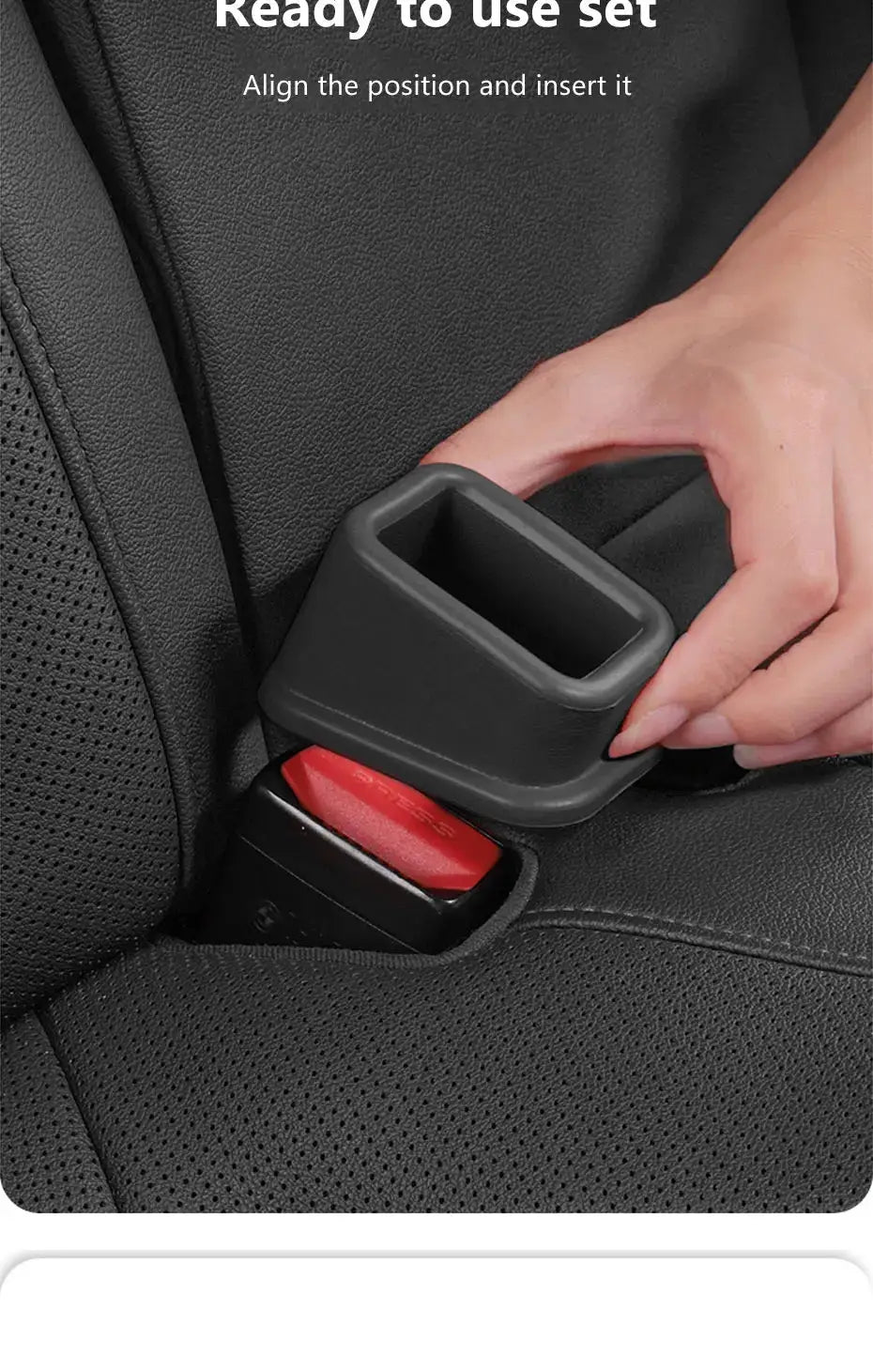 2-pack silicone seat belt slot fixer by Simples Market; anti-slip buckle holder in black