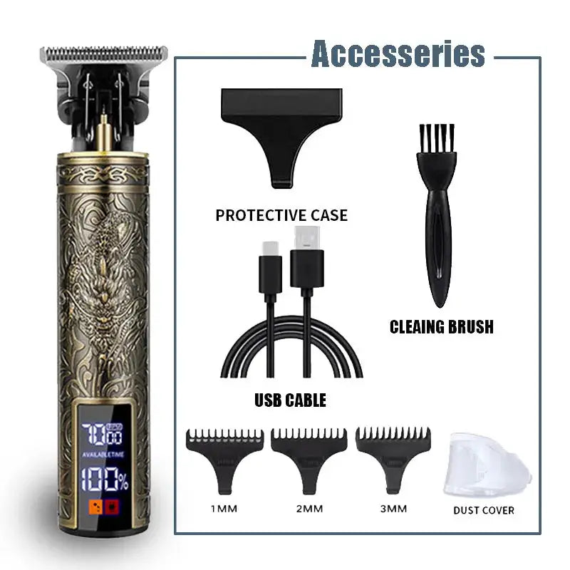 T9 Professional Hair Clipper For Men USB C Fast Charging Beard Body Hair Trimmer And Precision Electric Shaver
