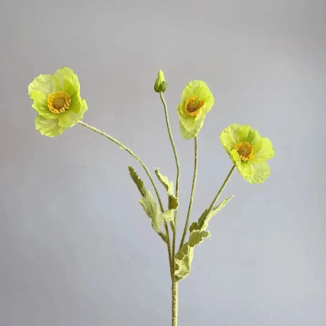 Artificial Silk Poppy Flowers Long Stem for Wedding Centerpieces and Bridal Bouquet Alternative Home Decor