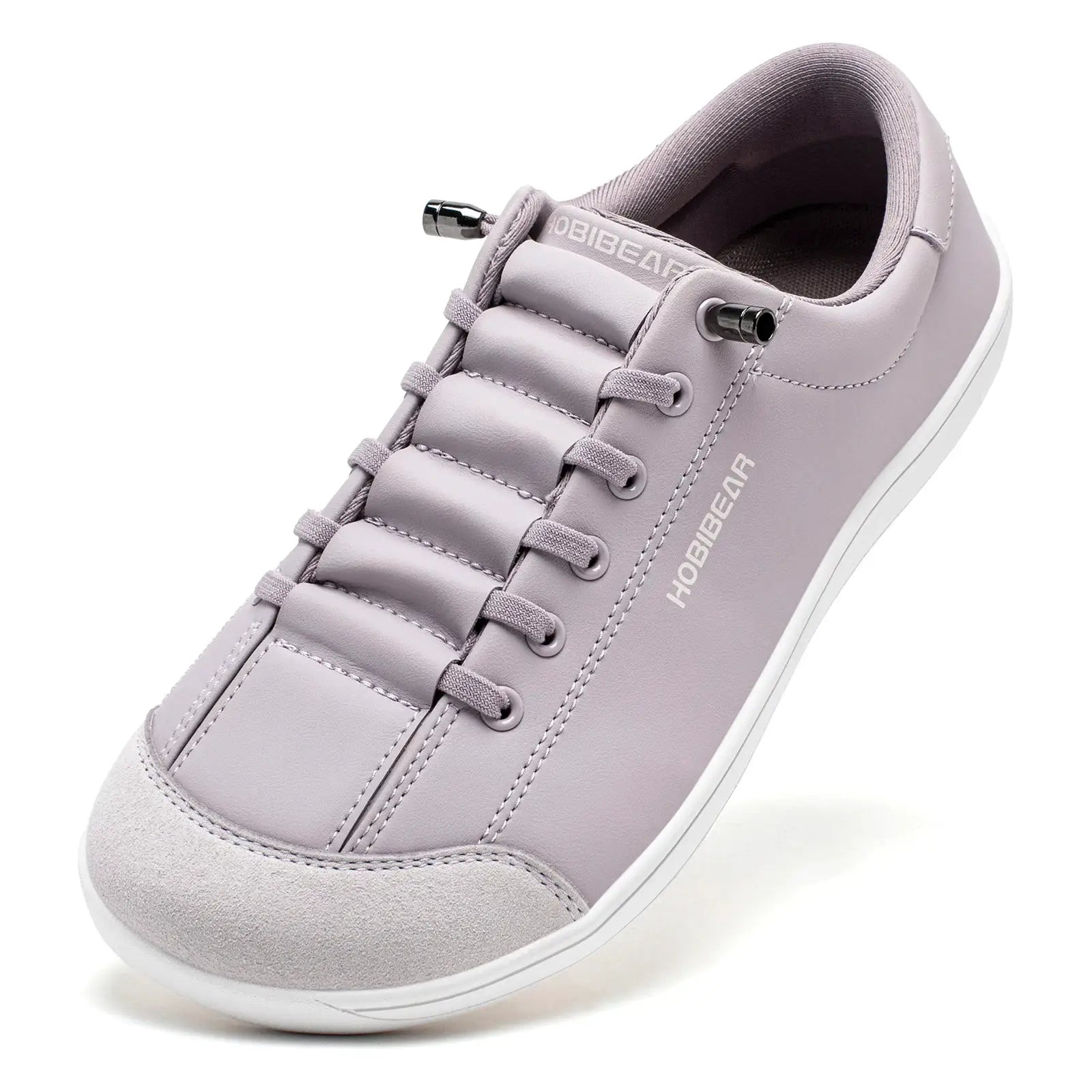 HOBIBEAR unisex barefoot Wide Toe Shoes Adjustable Slip On Minimalist Sneakers Artificial Leather For Natural Walking