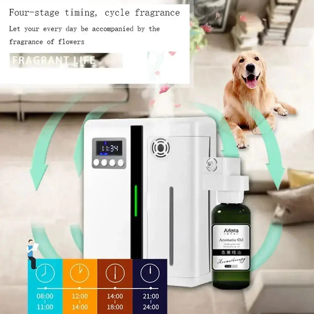 Wall Mounted Room Fragrance Diffuser With Bluetooth And Built In Fan For Essential Oils In Home And Hotel
