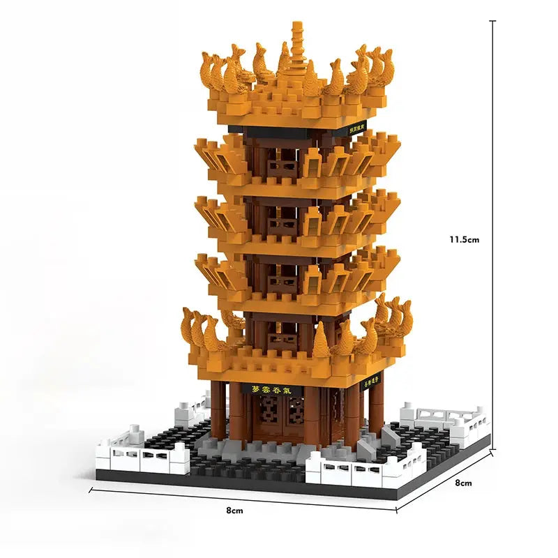 Yellow Crane Tower Building Blocks Set For Kids Educational Toy For Boys And Girls