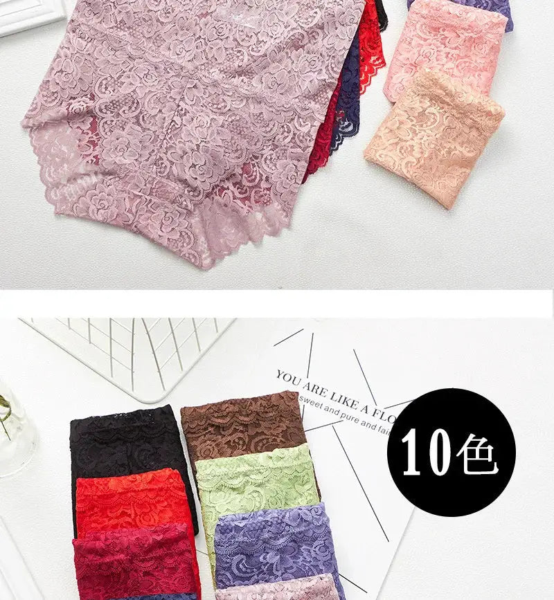 Seamless lace shapewear knickers, high-waist tummy control panties, Simples Market, 10 colors shown