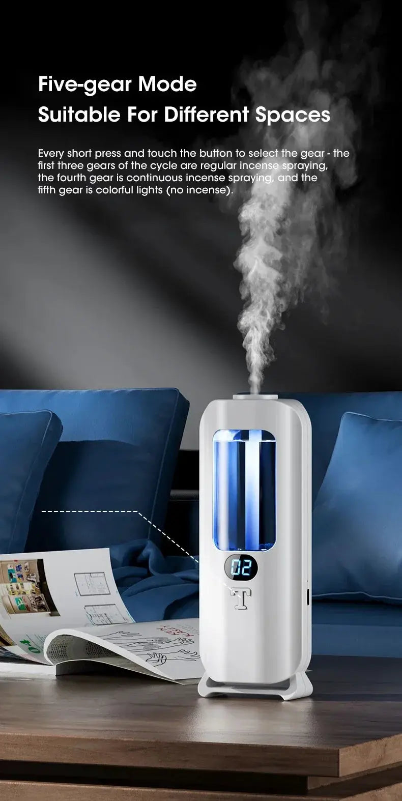 Rechargeable Aromatic Diffuser 5 Modes Essential Oil Diffuser Machine Homemade Perfume Diffuser for Home Car Room Fragrance