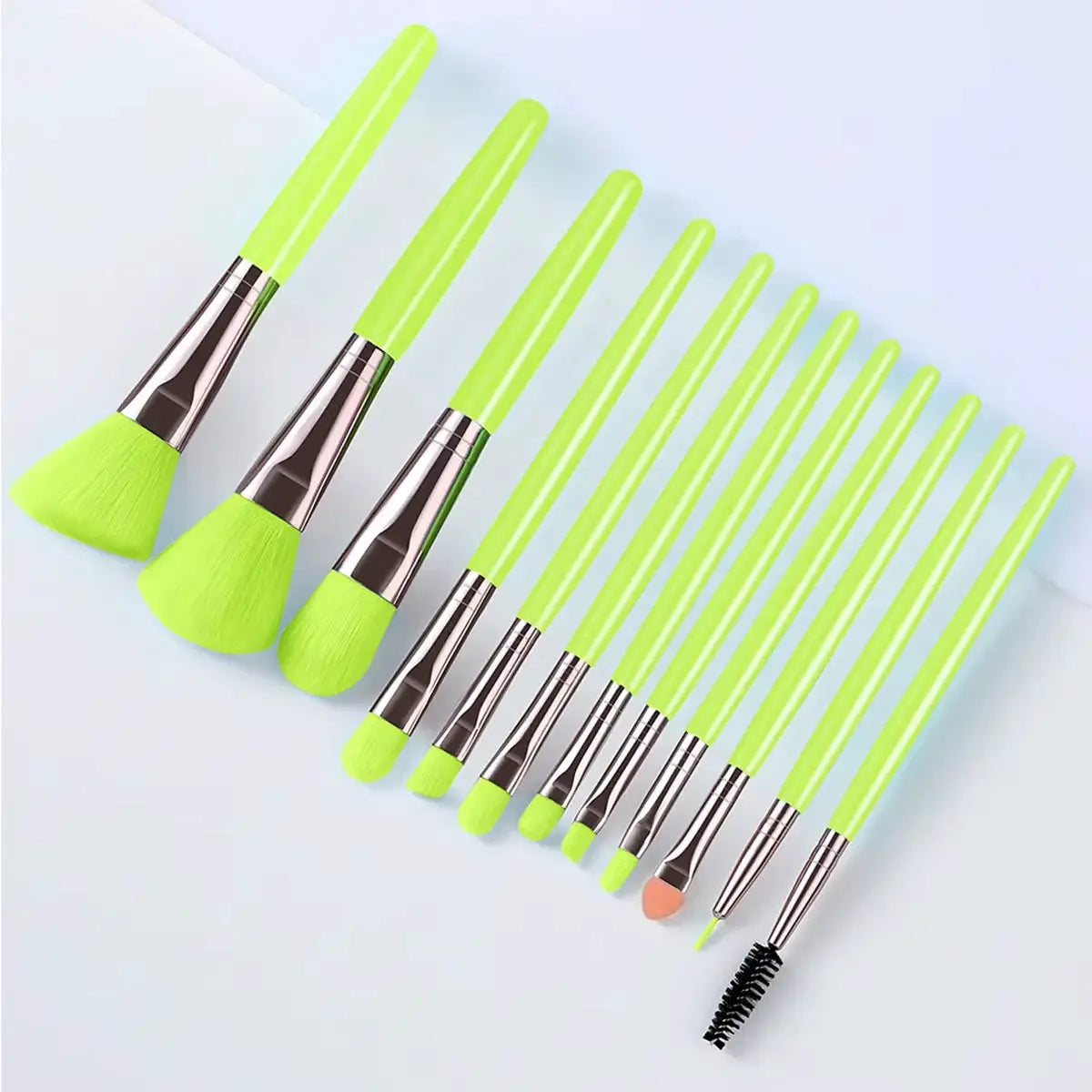 GlamourGlow 13 Piece Makeup Brush Set Soft Nylon Bristles for Flawless Eye Shadow Foundation and Blush
