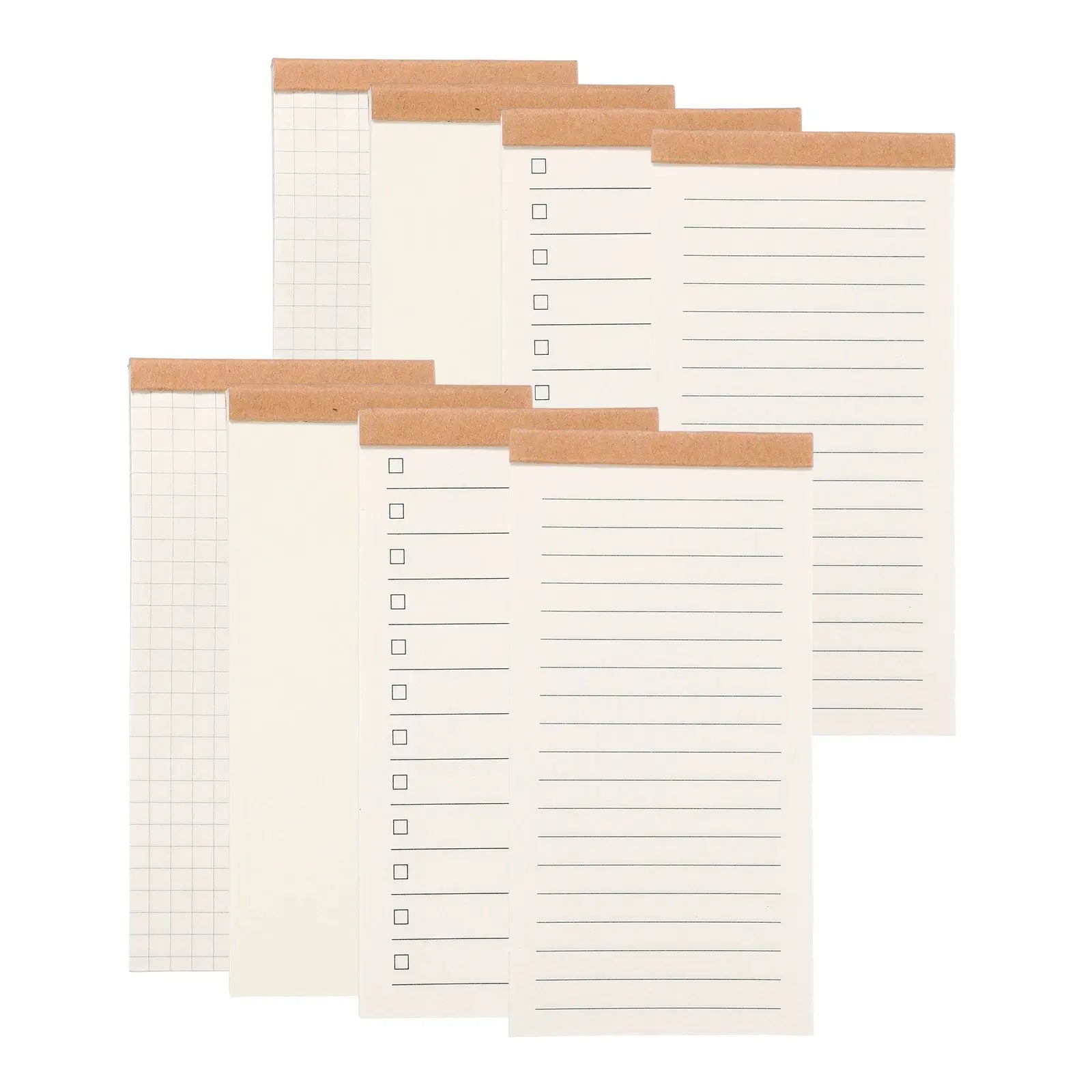 Simples Market eight portable field notes notepads, 50-sheet each, with grid, blank, checklist and lined pages