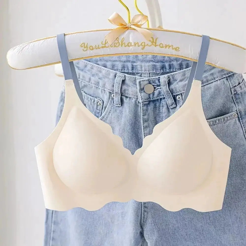 No Trace Top bra by Simples Market, nude beige, no steel ring, upper-support sling with adjustable straps